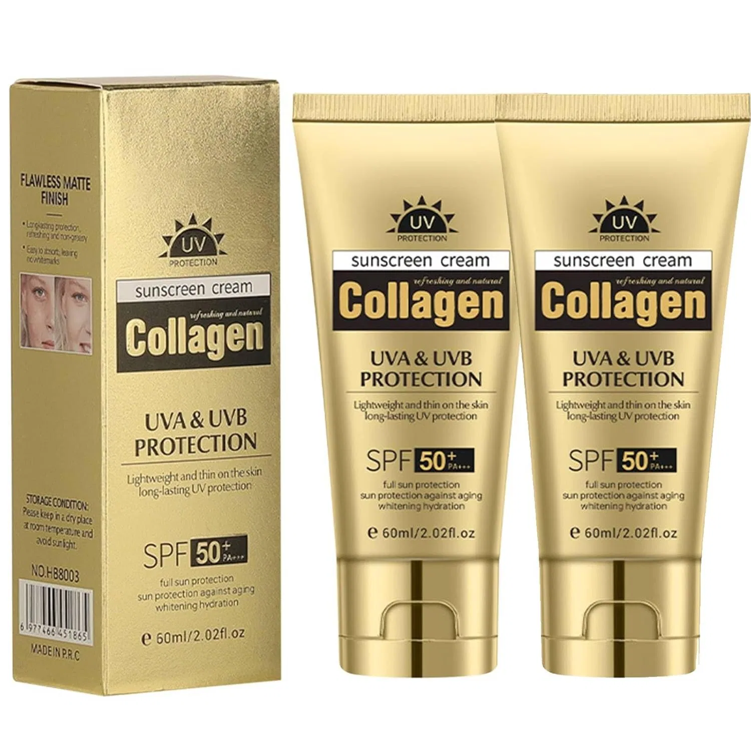 Крем солнцезащитный с коллагеном, SPF 30, 60 мл, 2 шт Generic