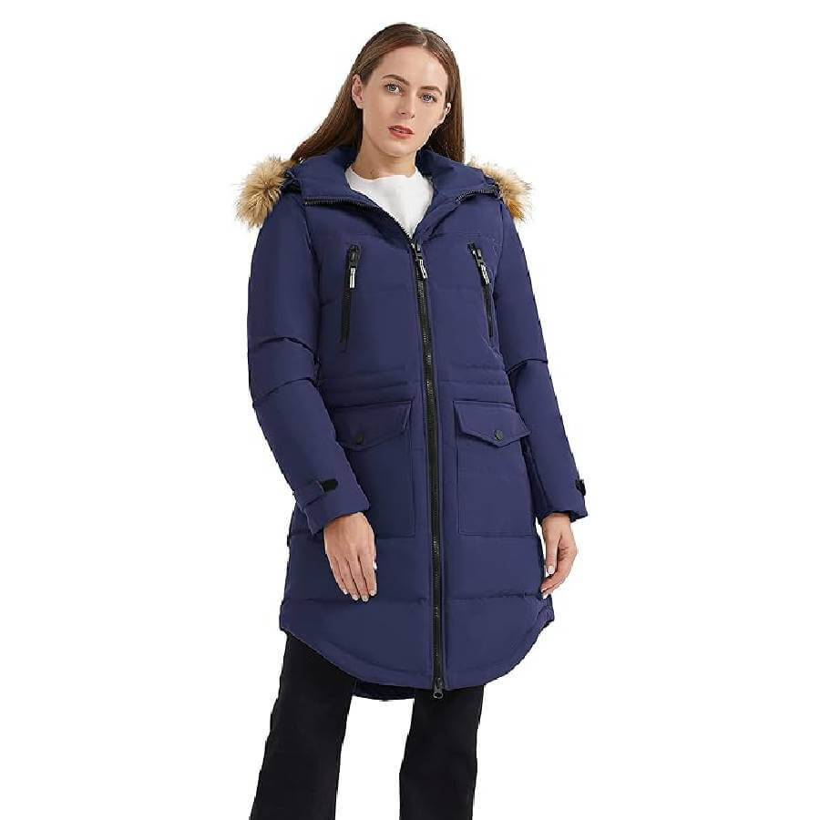 

Пальто-пуховик Orolay Women's Thickened Down Winter, темно-синий