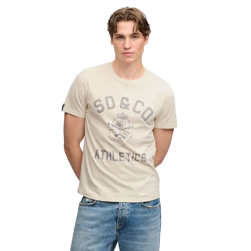 Мужская футболка с принтом Gothic Varsity Superdry, Beige