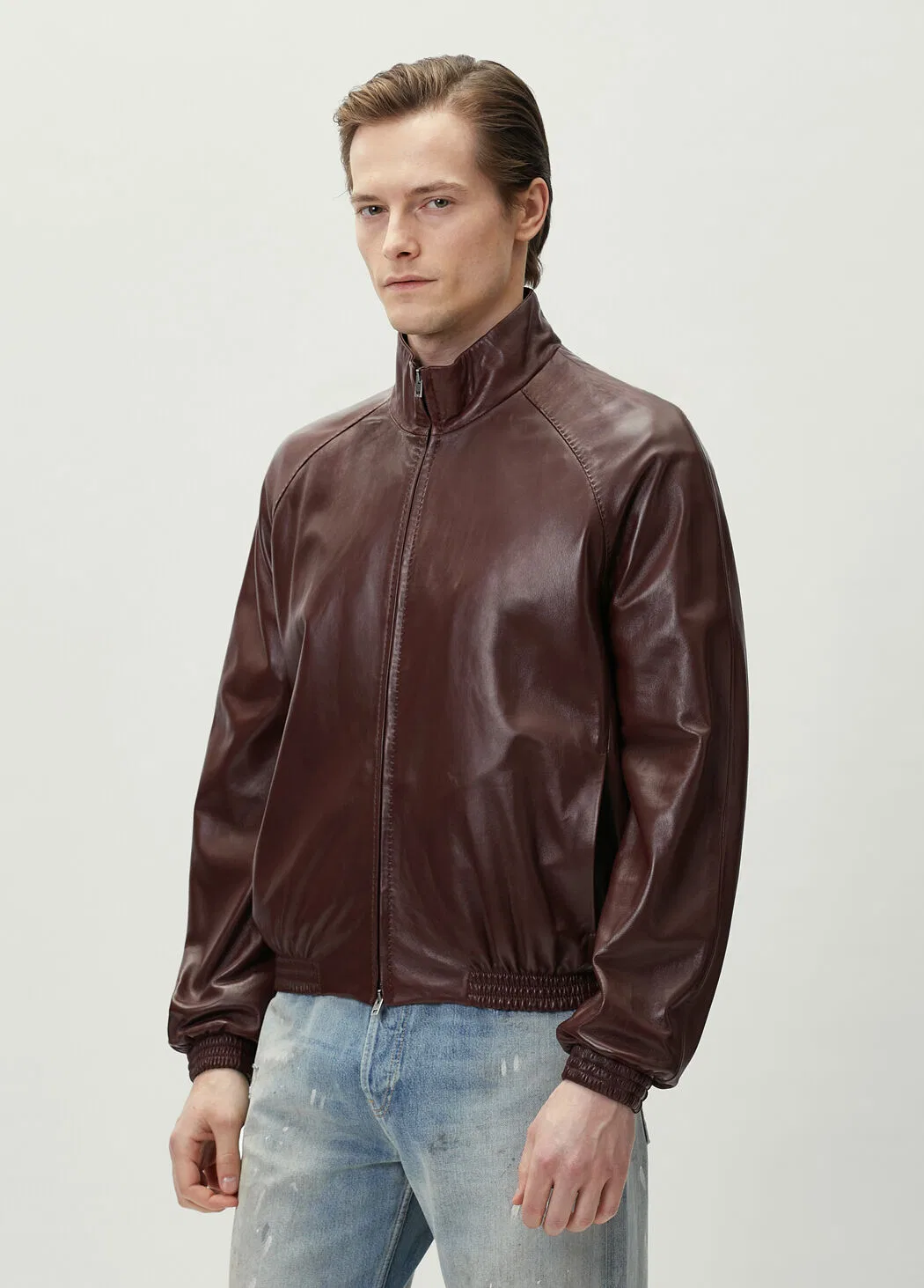 Куртка кожаная Acne Studios, bordo — фото 3
