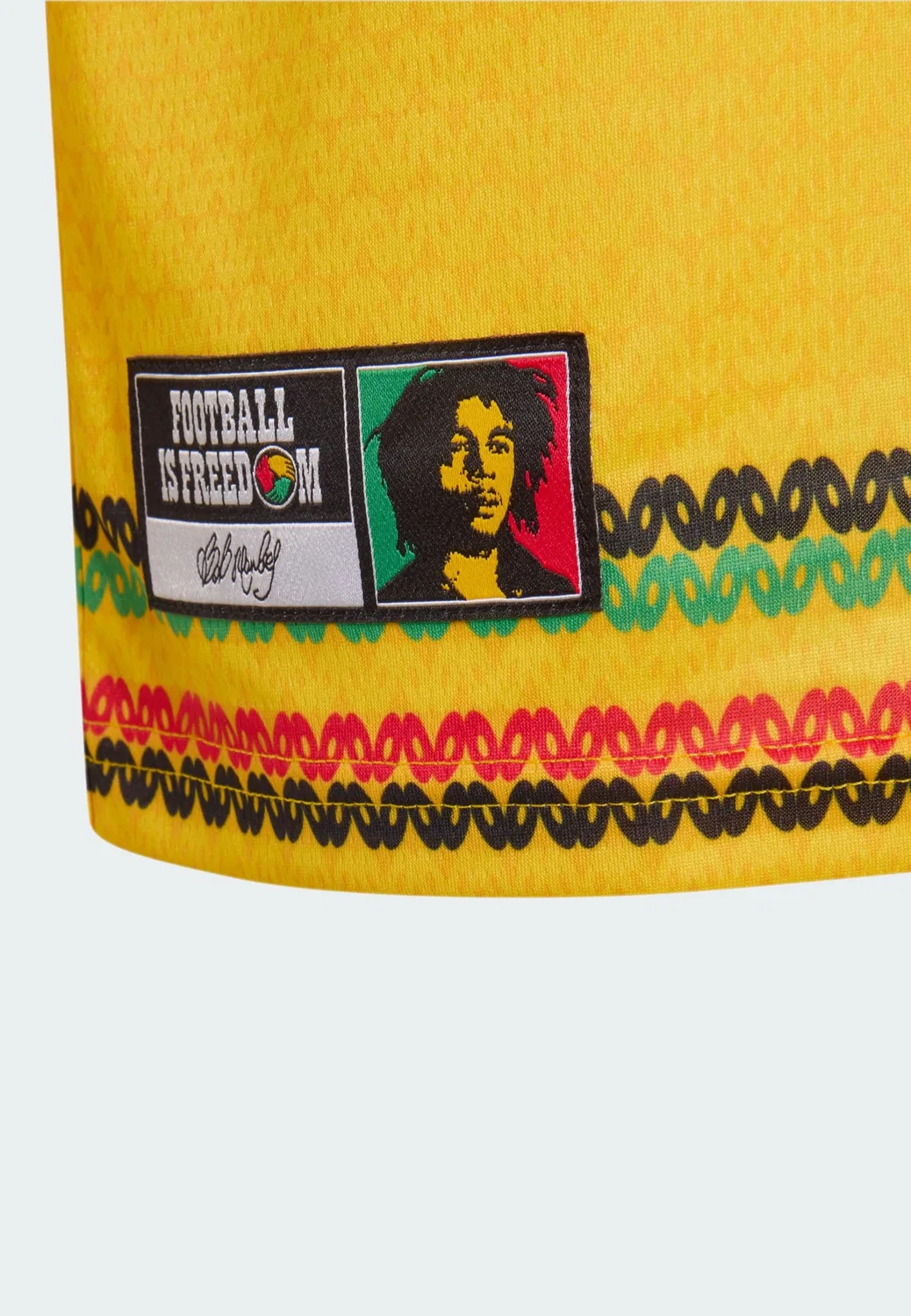 Спортивная футболка Adidas Performance Jamaika 26 x Bob Marley в золотисто-желтом цвете — фото 4