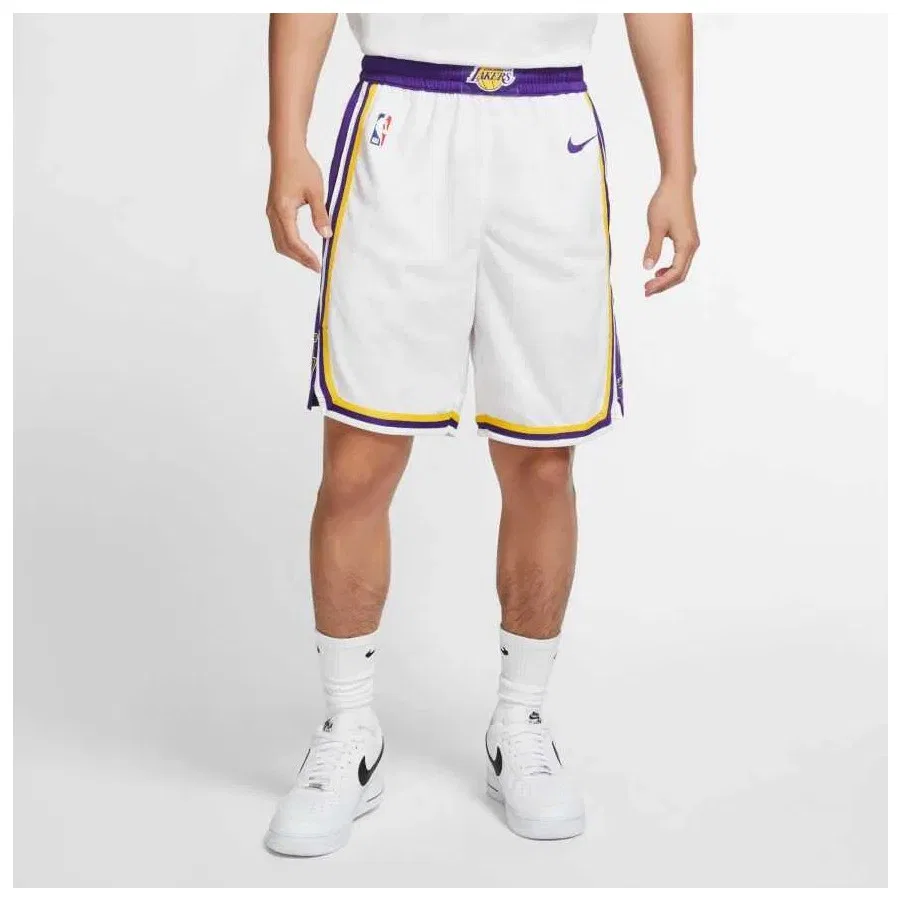 Шорты спортивные с принтом Los Angeles Lakers Dri-FIT Swingman Nike, Белый