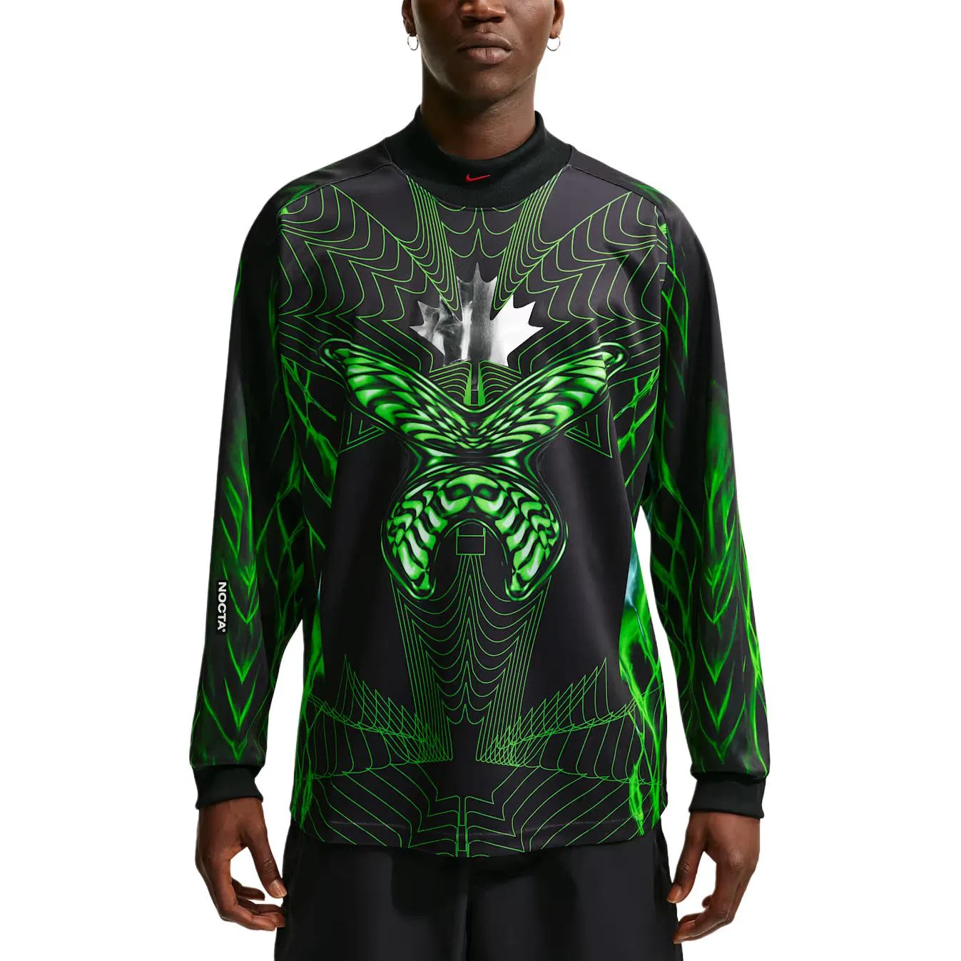 Футболка с воротником-стойкой Nike, Green/Black