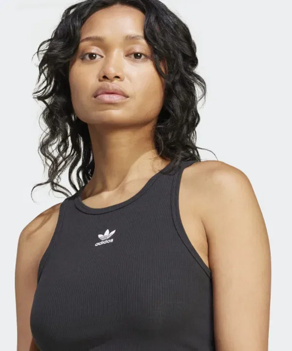 Топ-майка Essential Rib Tank Top, Adidas, черный — фото 3