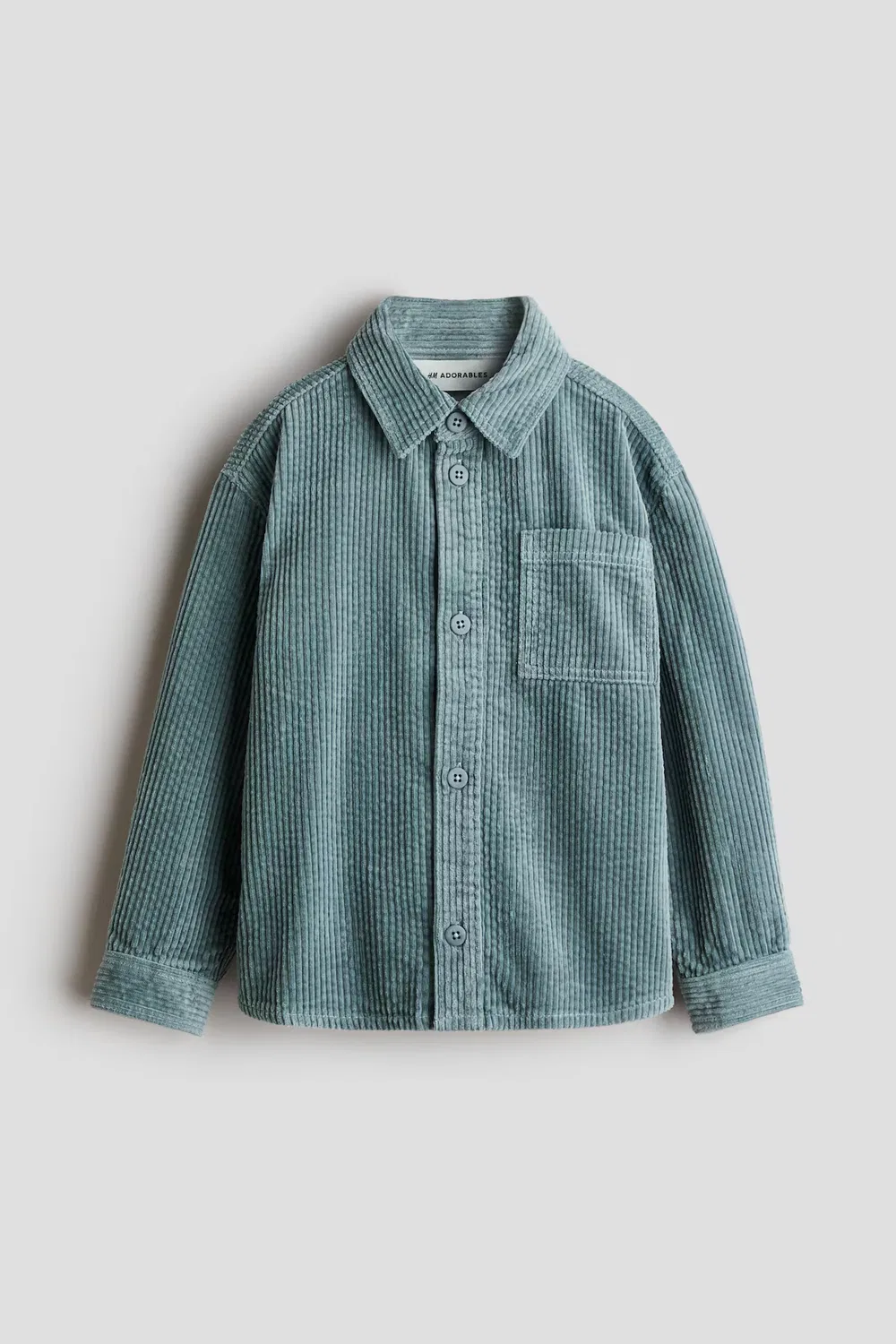 Рубашка-Куртка из хлопкового вельвета H&M, Matttürkis
