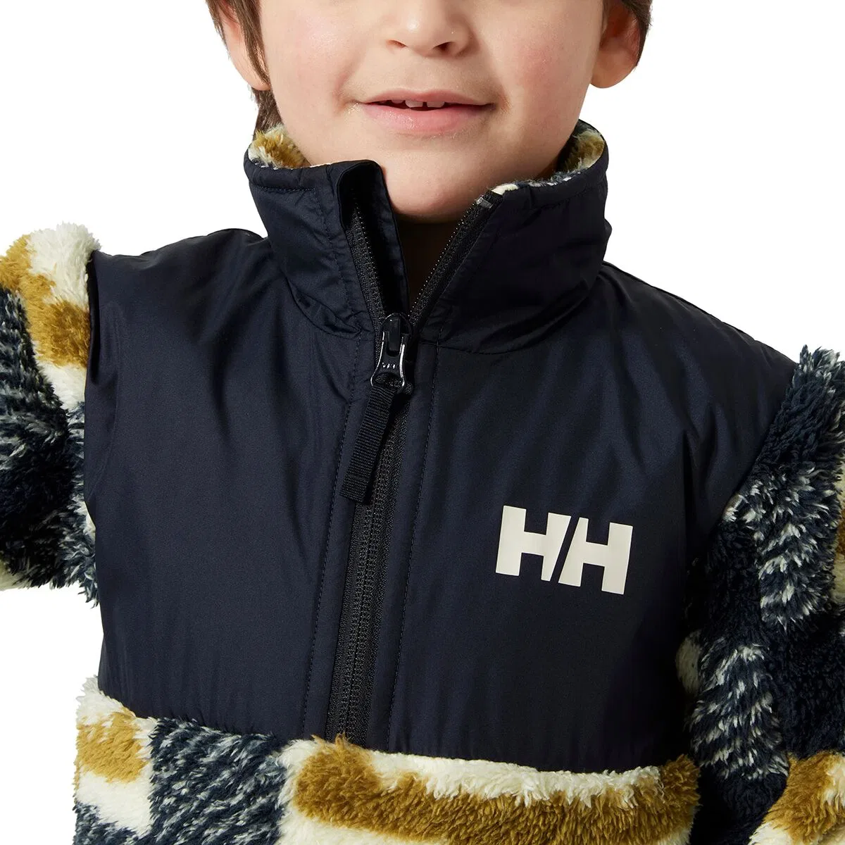 Детская флисовая куртка с водоотталкивающей пропиткой Champ 1/2-zip midlayer Helly Hansen, Navy Aop — фото 3