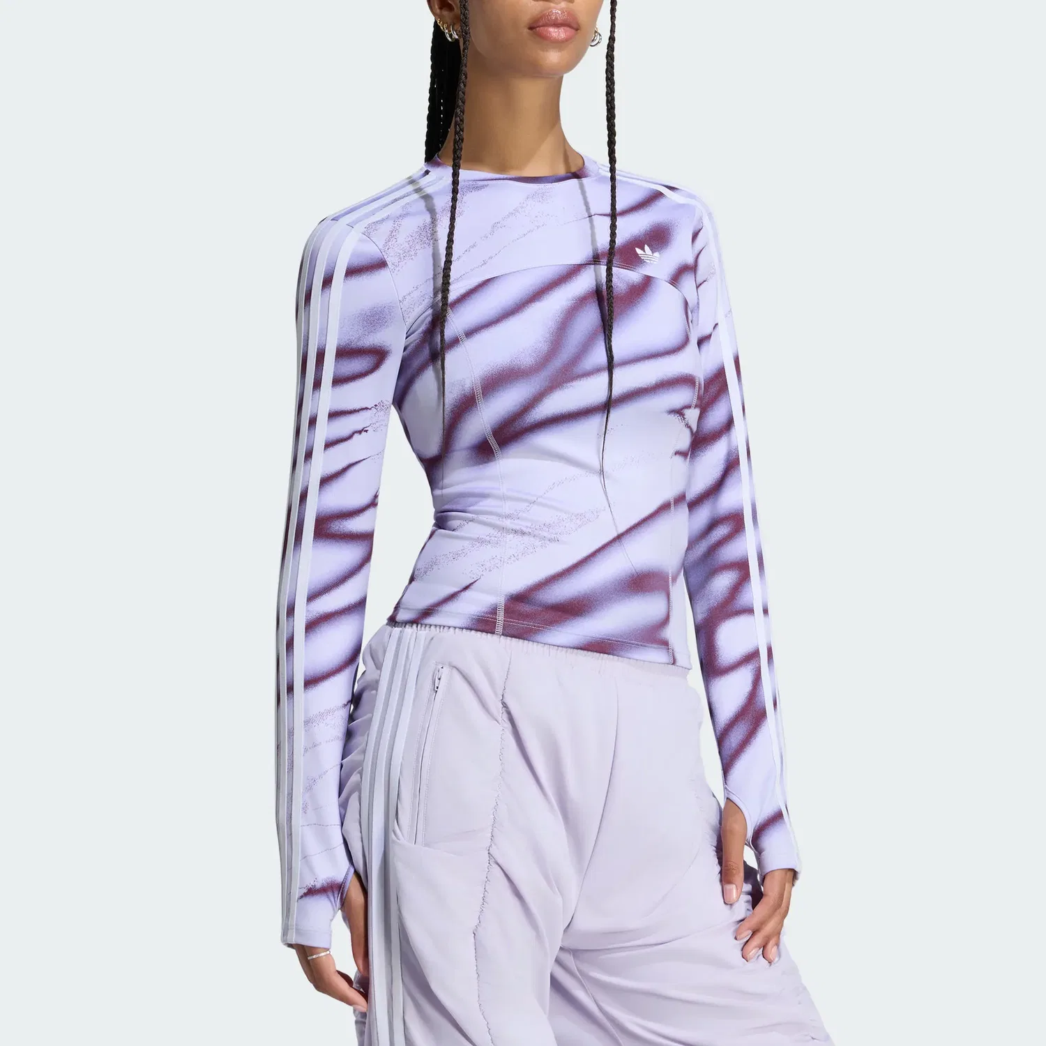 Женская футболка с круглым вырезом Adidas Originals ADILENIUM, Light Purple — фото 4