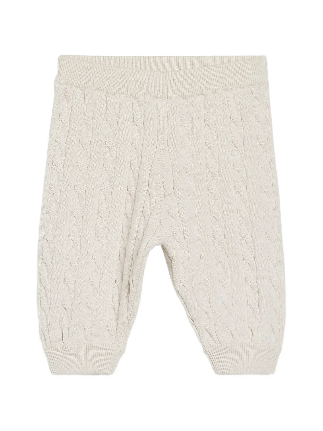 Брюки Bernie фактурной вязки Brunello Cucinelli Kids, нейтральные цвета — фото 2