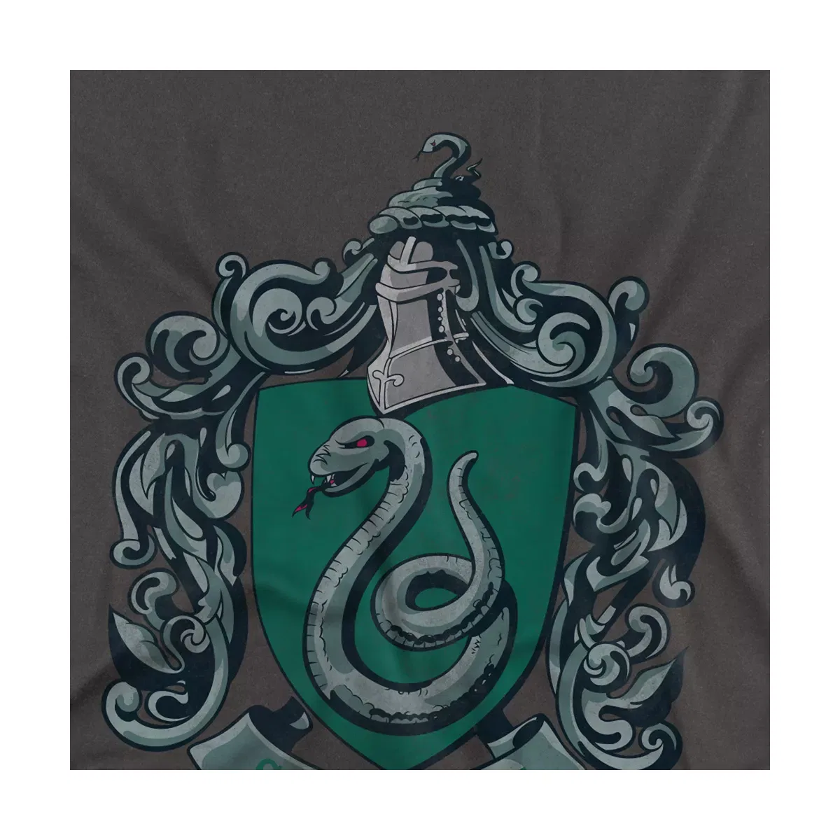 Детская футболка с принтом Harry Potter Distressed Slytherin Crest Harry Potter, Charcoal — фото 3