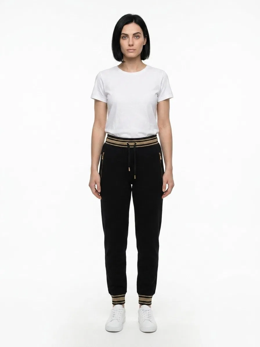 Женские спортивные брюки из хлопка Black Cotton Joggers Dolce & Gabbana, Black