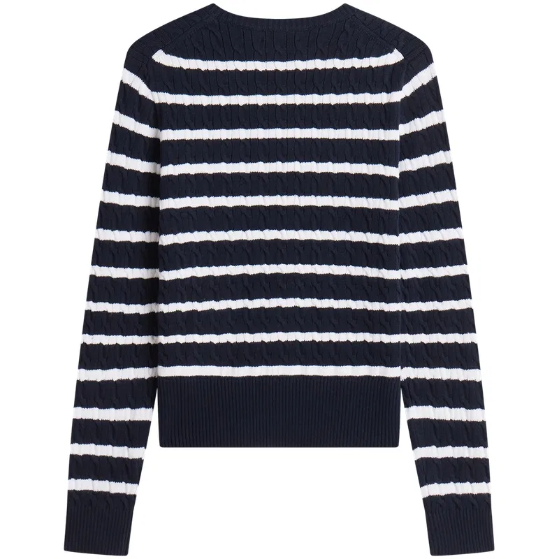 Женский свитер с полосками Tommy Hilfiger, Navy Blue White Stripes DW5 — фото 4