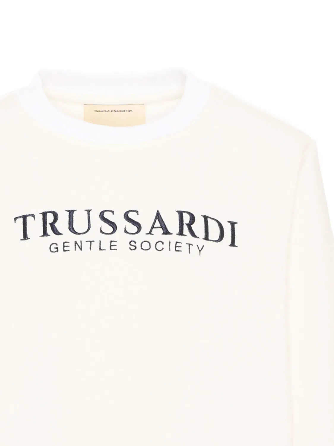 Толстовка с вышитым логотипом Trussardi Junior, нейтральные цвета — фото 3