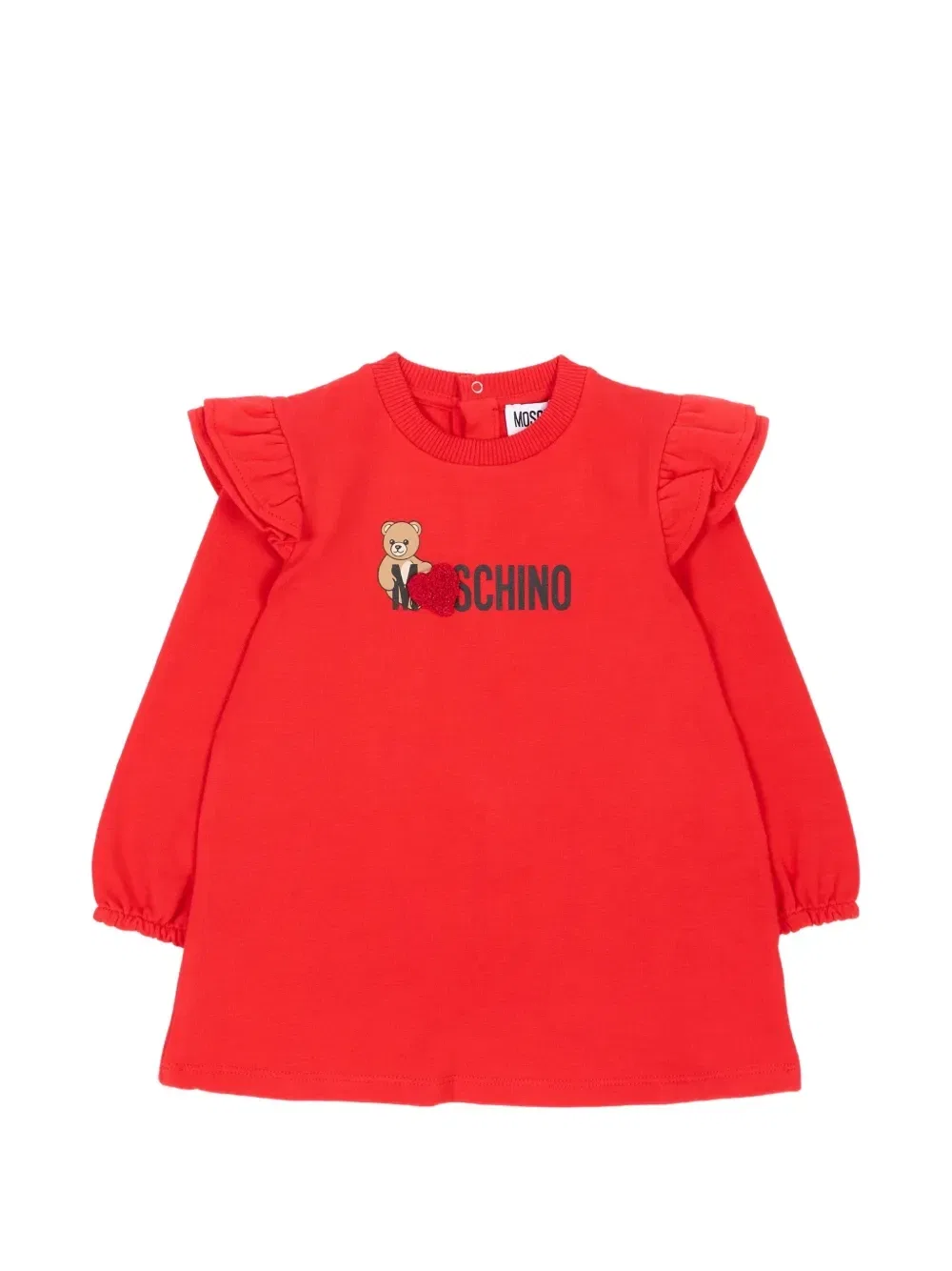 Платье с принтом плюшевого мишки Moschino Kids, красный