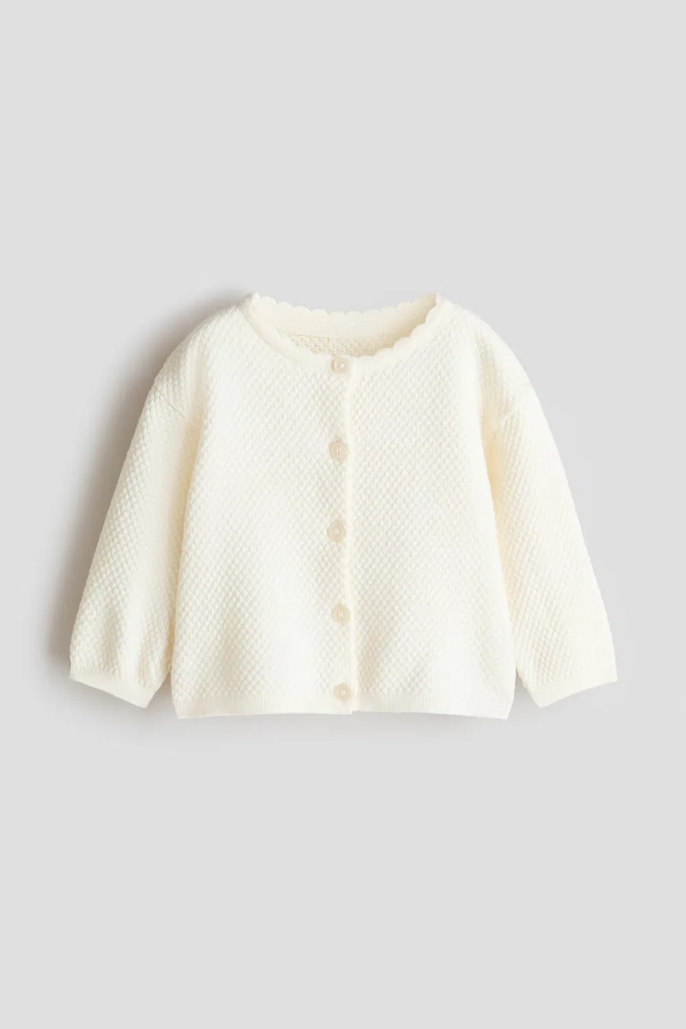 Хлопковый кардиган с фактурной вязкой H&M, Weiß