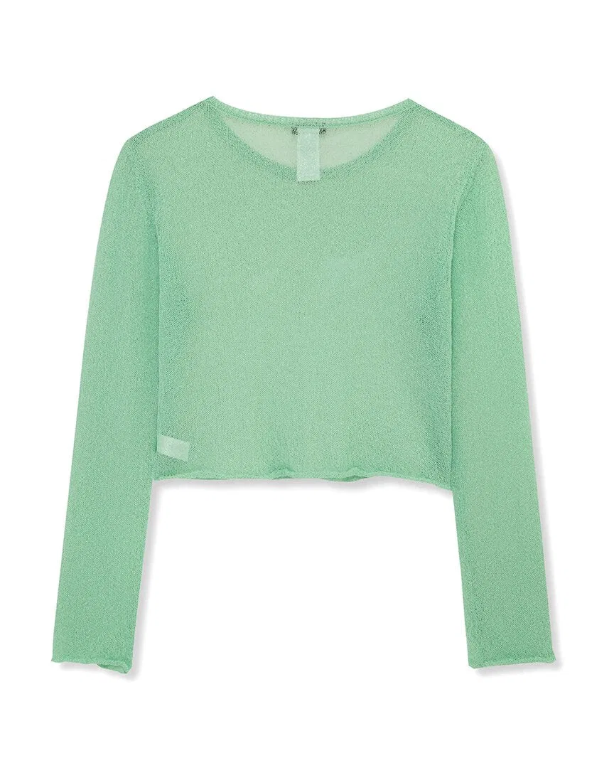 Детская кофта свободного кроя с вязаным узором Truce Loose Knit Top, зеленый — фото 2