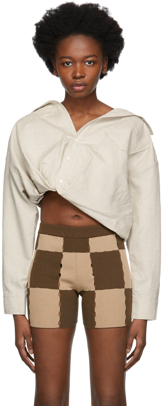 

Бежевая рубашка 'La Chemise Mejean' Jacquemus