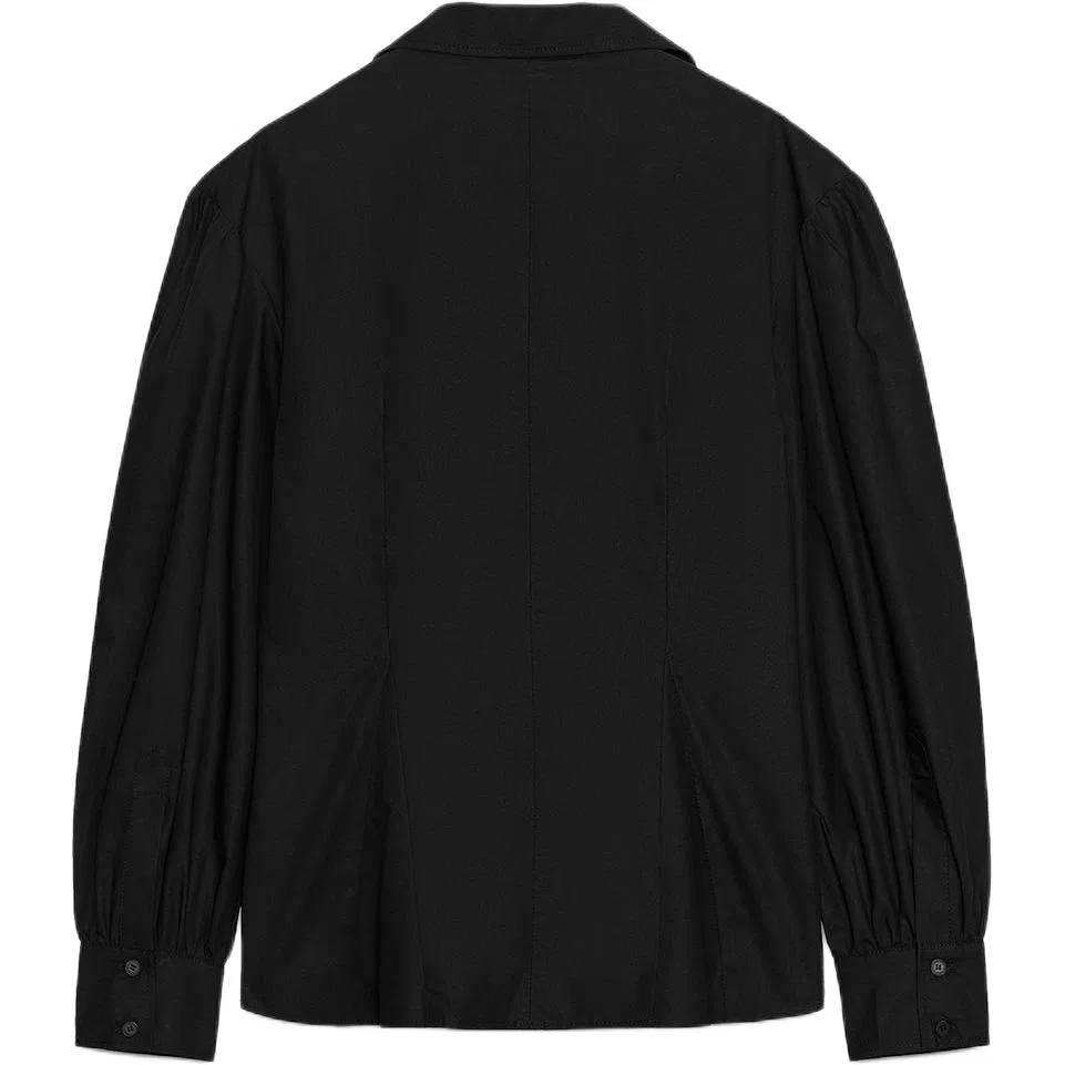 Женская рубашка с лацканами ZW Shirts, ZARA, Black — фото 3