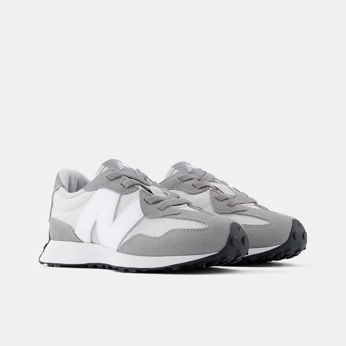 Кроссовки, Casual Niños 327 Bungee Lace, New Balance, серый белый — фото 4