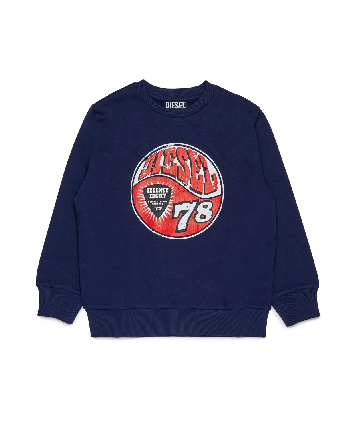 Детский свитшот с графическим принтом DIESEL KIDS, Navy