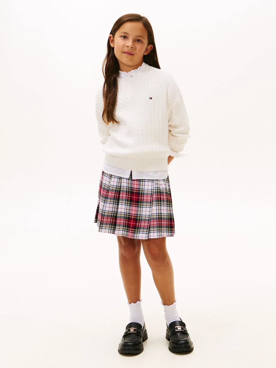 Джемпер с косами, свободный крой Tommy Hilfiger, белый — фото 3