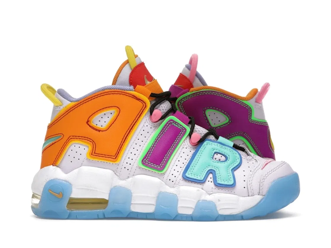 Детские кроссовки Lifestyle Nike Air More Uptempo, Barely Grape/Opti Yellow-Vivid Purple-Orange Peel