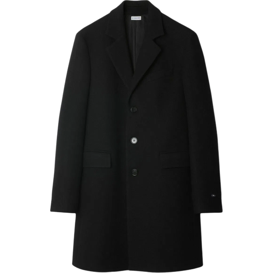 Пальто однобортное шерстяное Burberry, черное