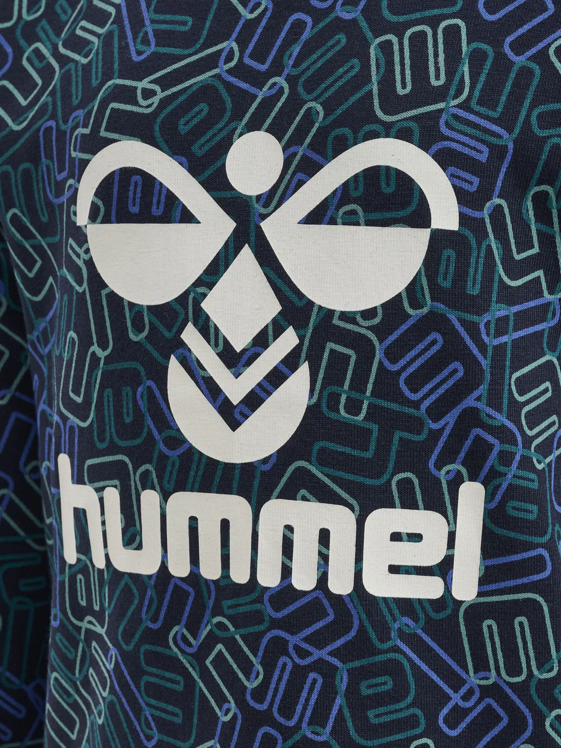 Детское хлопковое лонгслив с принтом Hmlolly Hummel, Schwarz Dunkelblau — фото 3