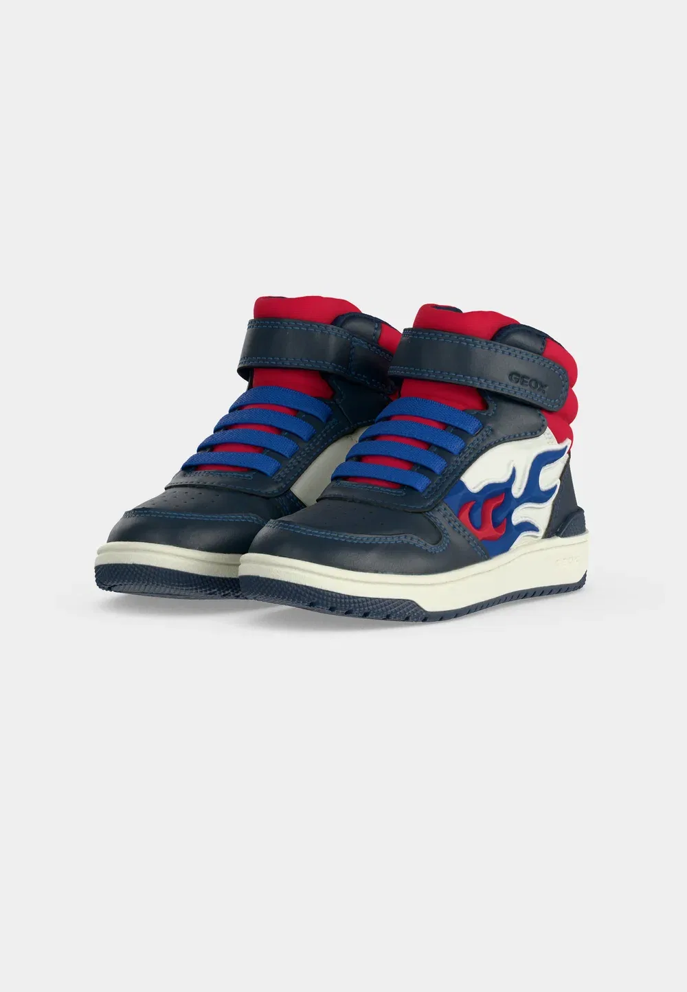 Washiba boy - высокие кроссовки Geox, Navy/Red — фото 3
