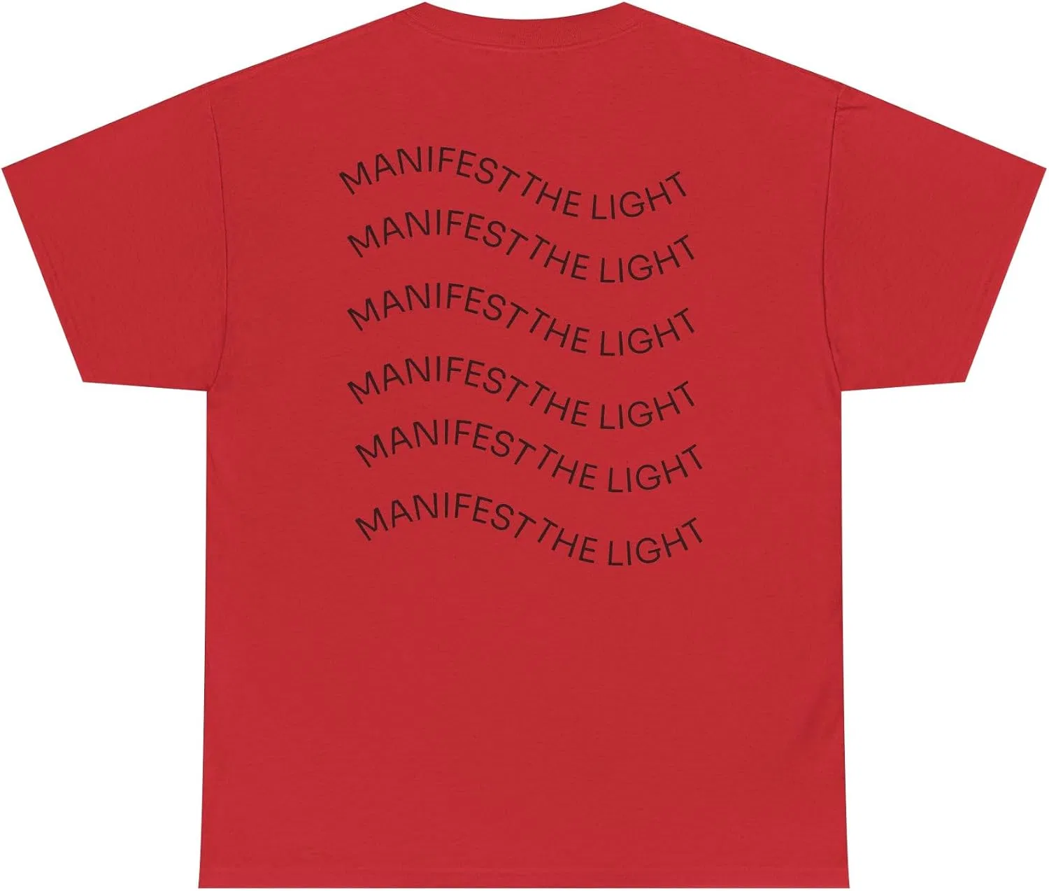 Футболка с принтом Manifest the Light для женщин и мужчин, красный — фото 4