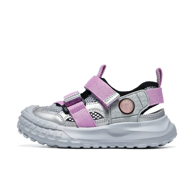 Детские сандалии для девочек из сетки с синтетической кожей VENICEW, Gray Purple