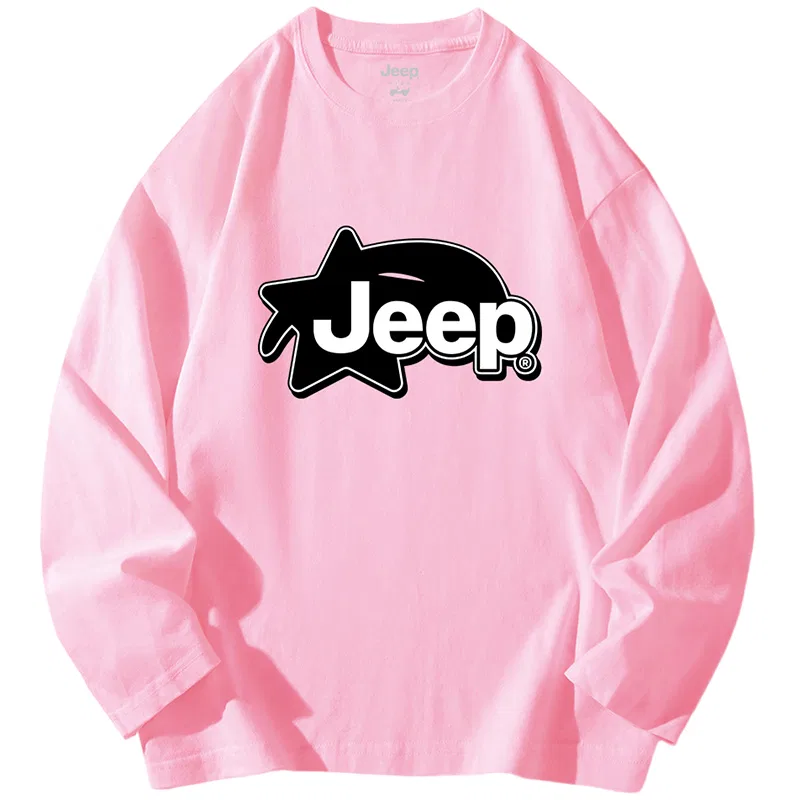 Детская футболка с круглым вырезом, хлопковая, Jeep, Clear Sky Pink