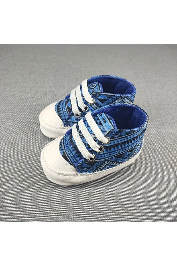 Детские ботинки для мальчиков с этническим узором Oscar Baby, Blue — фото 2