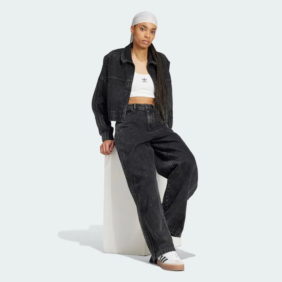 Женские спортивные брюки с широкими штанинами, модель P Ess Wl D Pant, adidas, Черный — фото 3