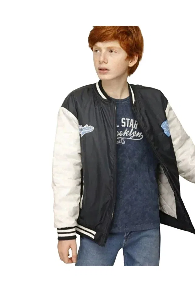 Детское пальто для девочек с графическим принтом College Coat Jna, Navy Blue