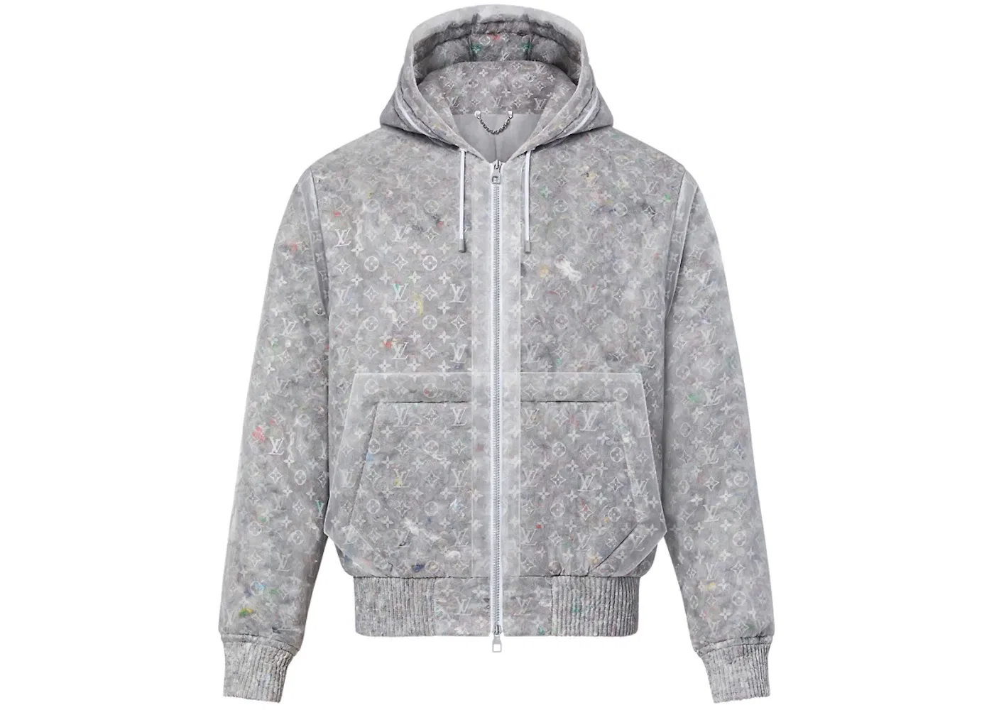 Мужская куртка-блузон с принтом Louis Vuitton Monogram Organza Padded Blouson, Translucent