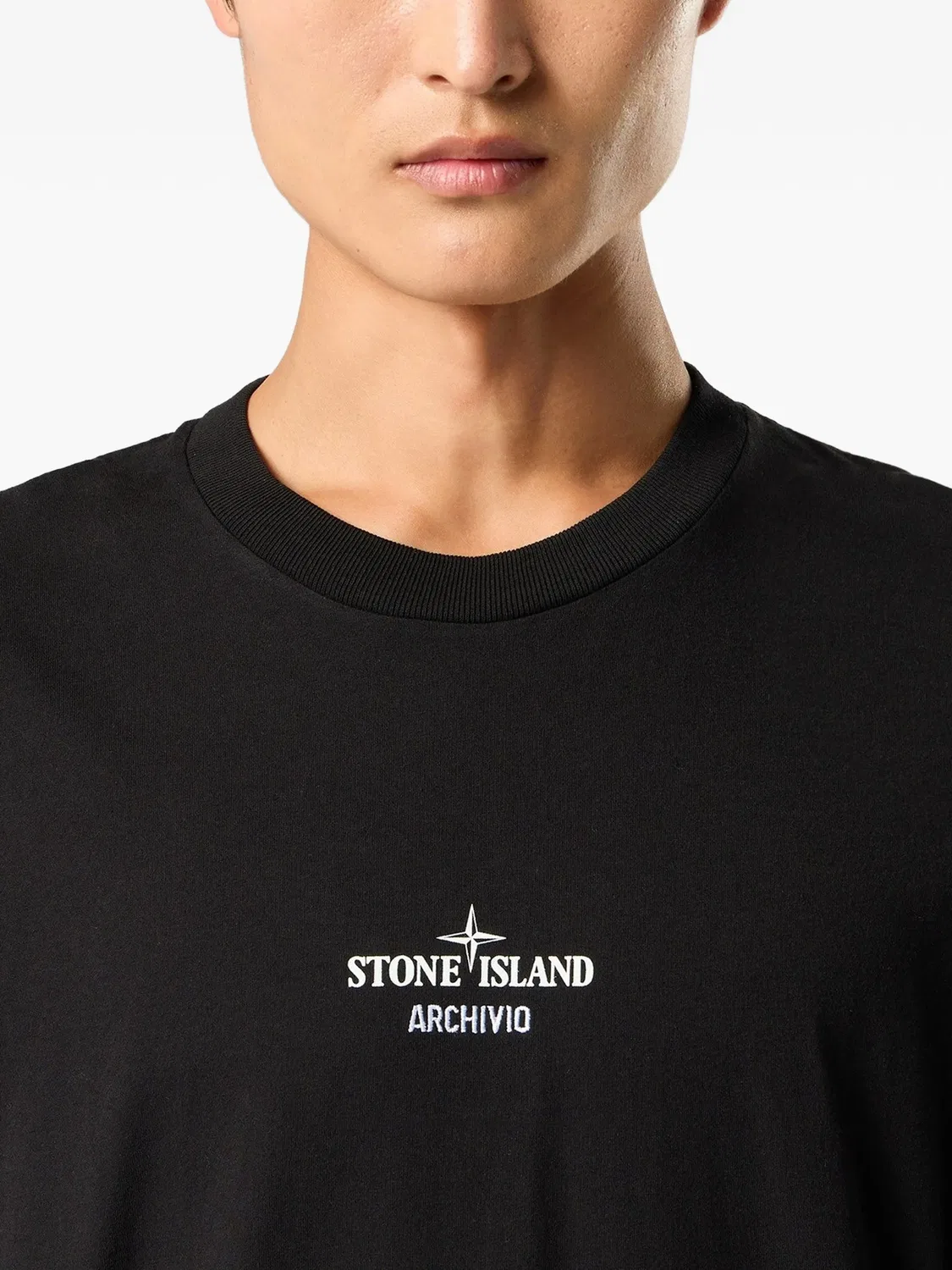 Футболка Archivio с черным логотипом Stone Island, черный — фото 2