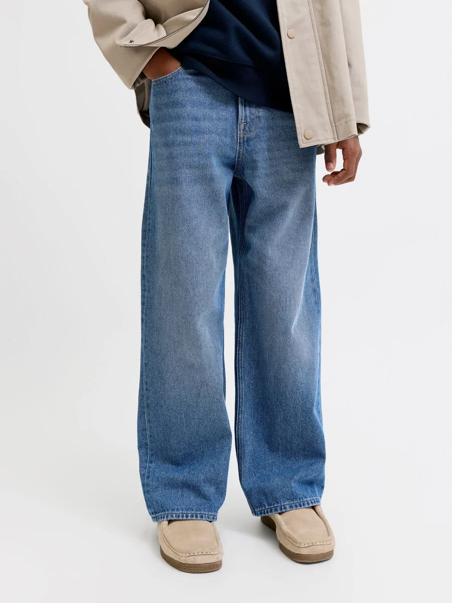 Джинсы Jack & Jones Junior Wide leg Jeans 'JJIDave JJOriginal' синего цвета — фото 3