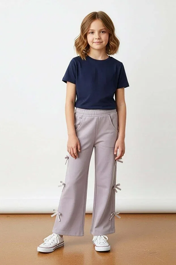 Детские брюки для девочек широкие Fulla Moda, Lilac