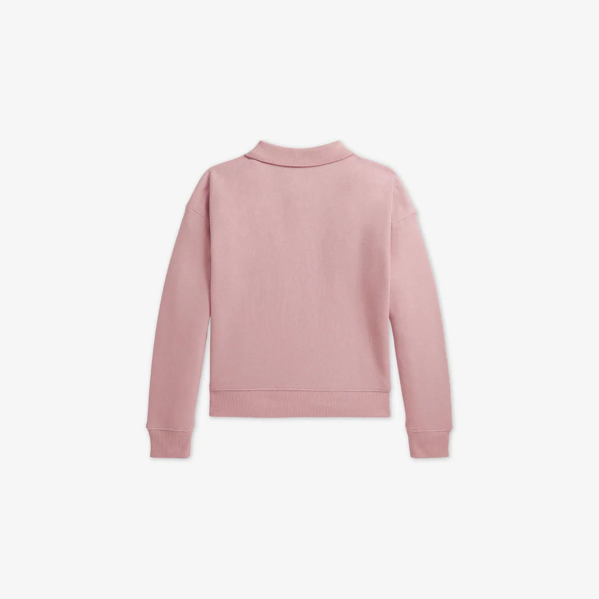 Детская толстовка из хлопковой смеси с вышитым логотипом и воротником Polo Ralph Lauren, розовый — фото 2