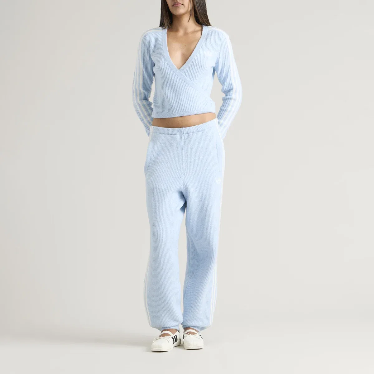 Женские брюки из трикотажа с объёмными штанинами X JENNIE Adidas, Wonder Blue — фото 4