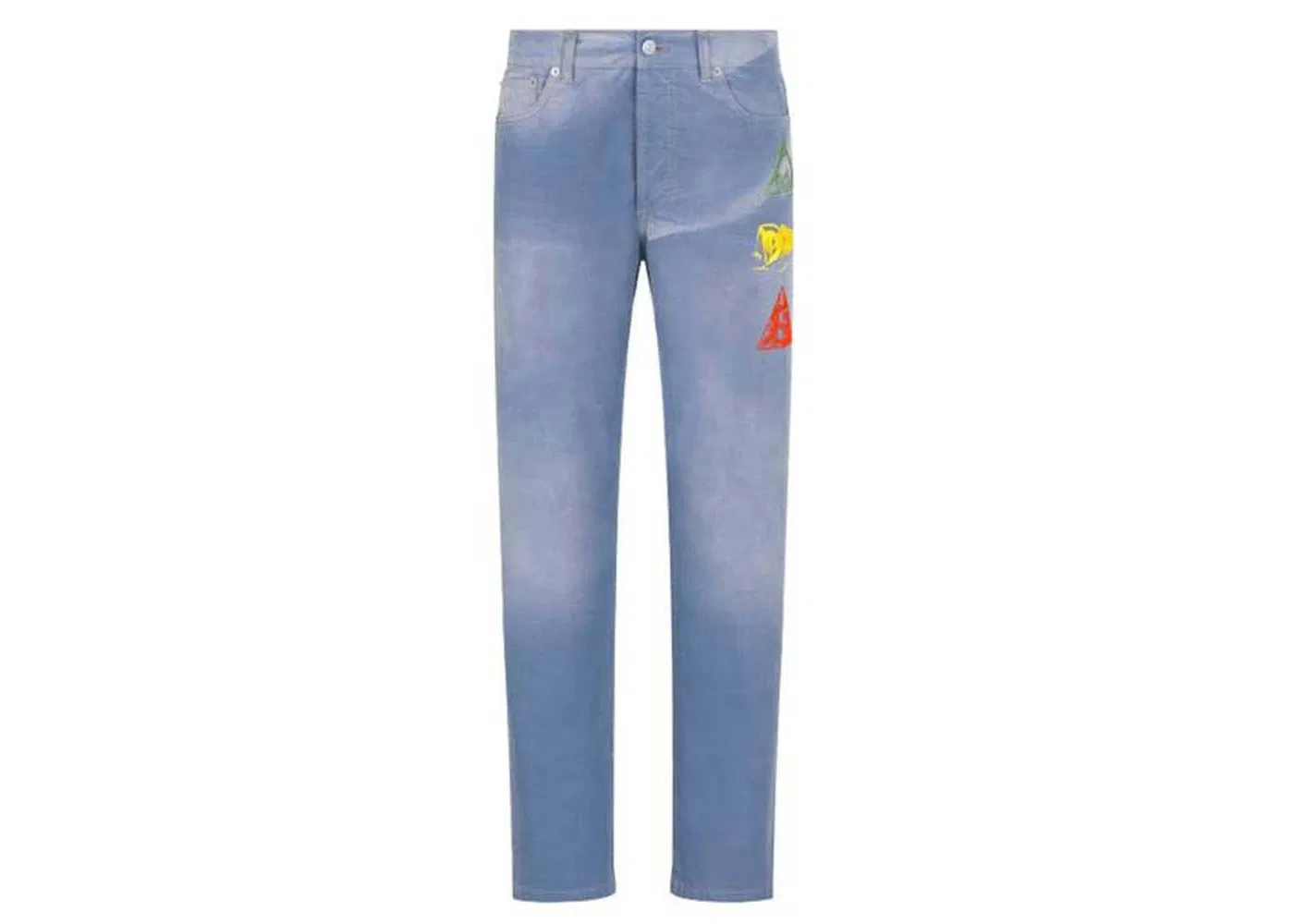 Мужские джинсы прямого кроя с патчем Dior Logo Dior, Light Blue