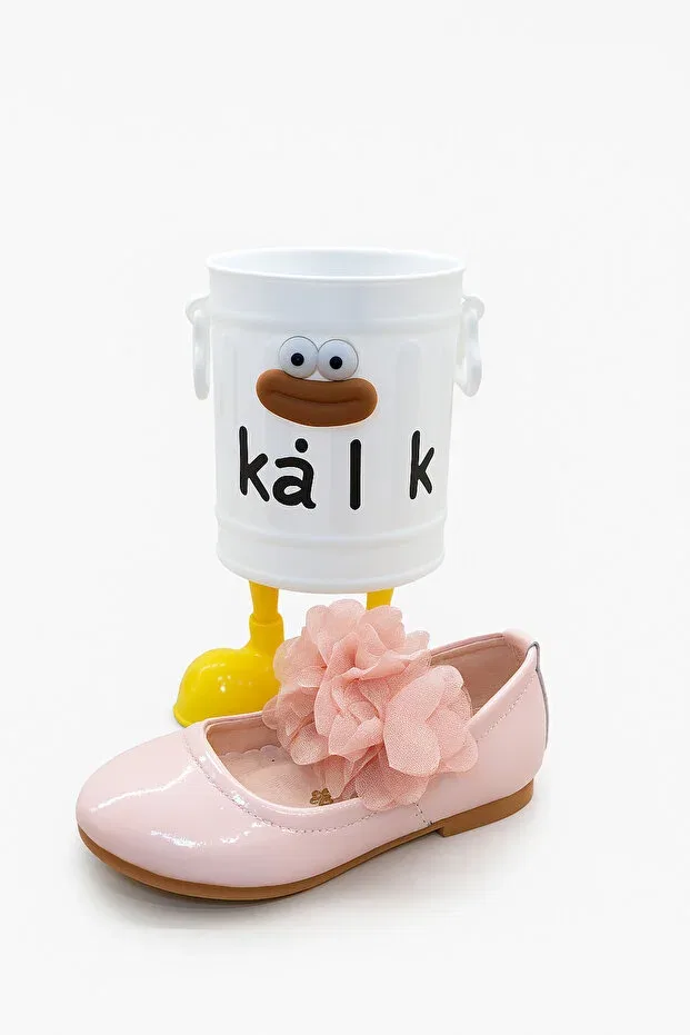 Детские балетки для девочек с блестящей лакированной кожи Eren Premium, Pink — фото 4