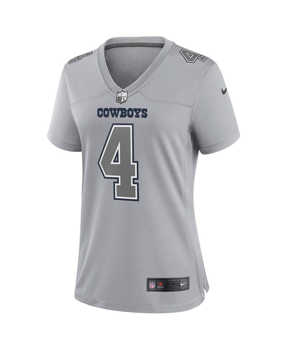 Женское джерси dak prescott grey dallas cowboys atmosphere fashion game jersey Nike, серый — фото 4