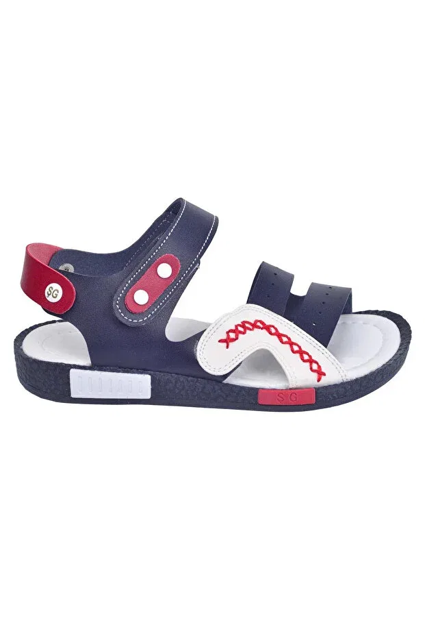 Детские сандалии для мальчиков с липучкой Kiko Kids, Navy Blue White Red — фото 4