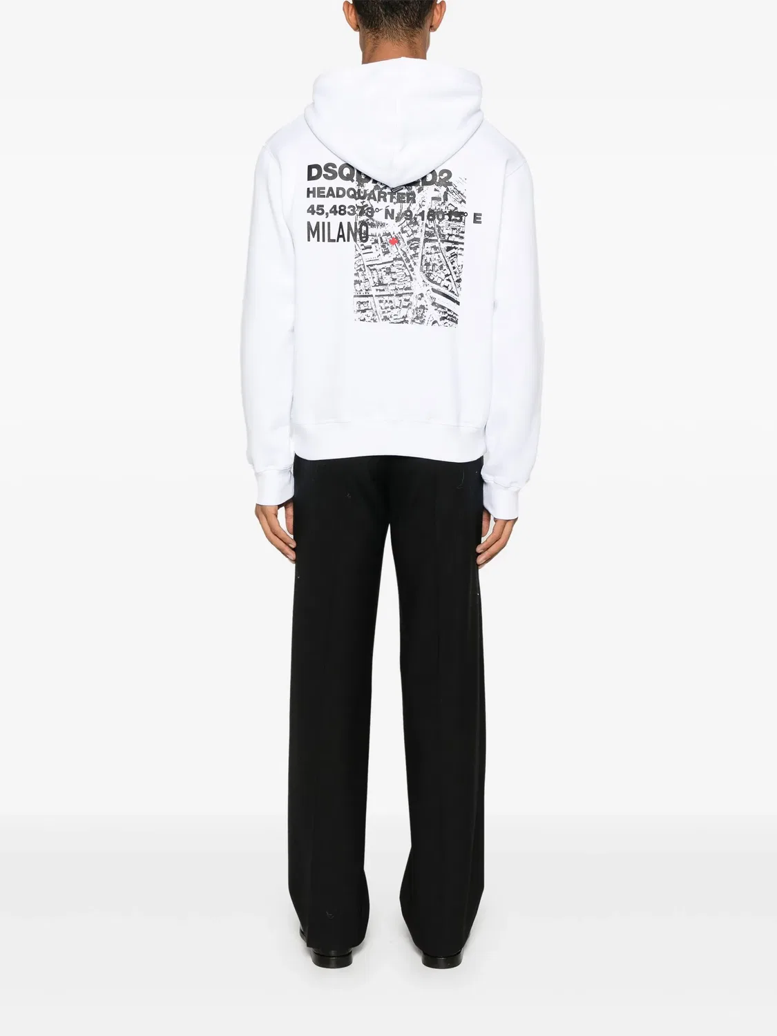 Худи Ceresio Map DSQUARED2, белый — фото 4