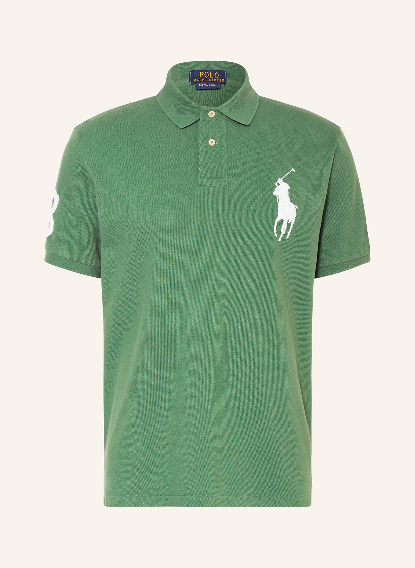 

Рубашка-Поло из пике на заказ узкого кроя Polo Ralph Lauren, зеленый