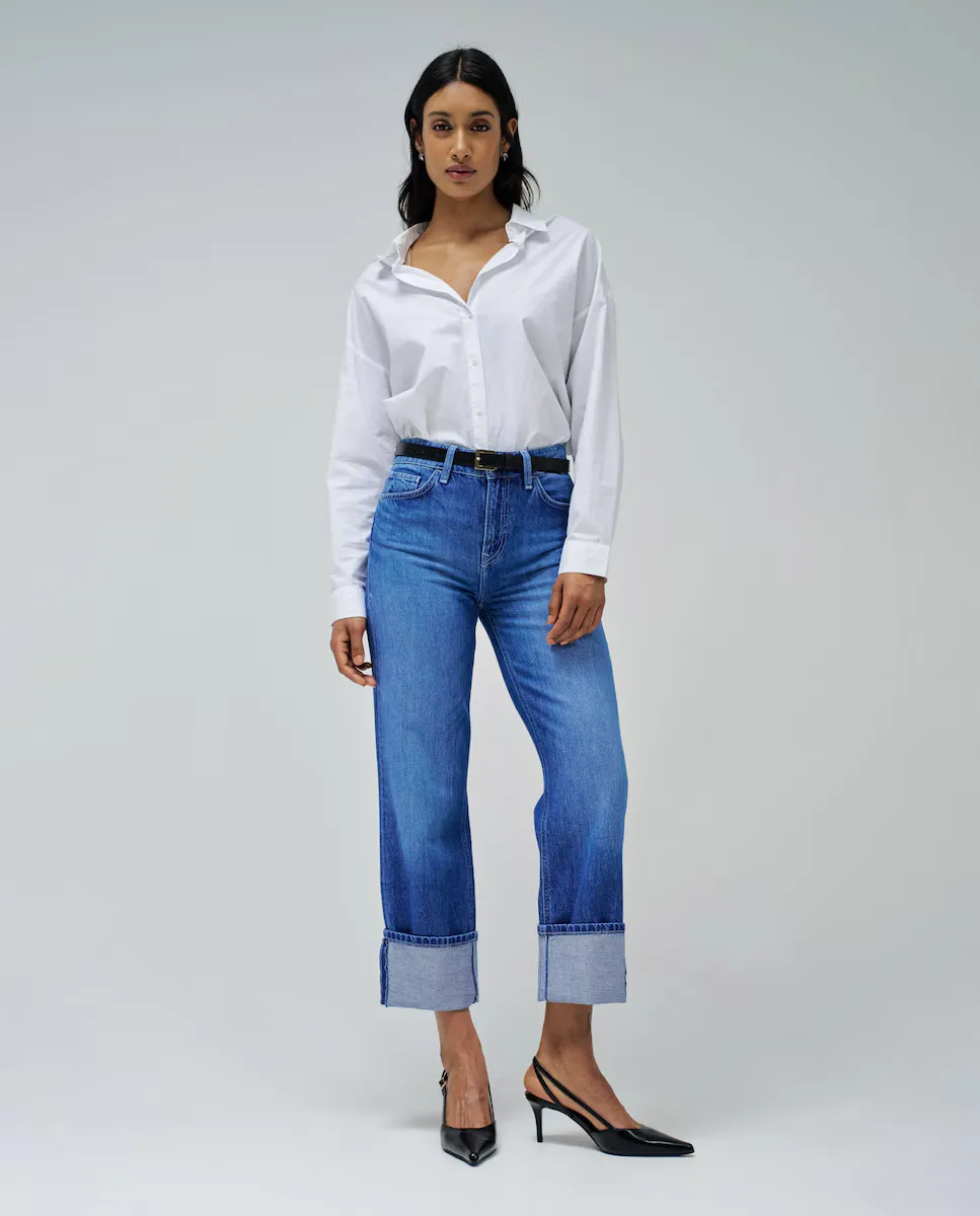 

Женские прямые джинсы с высокой талией и манжетами Salsa Jeans, синий