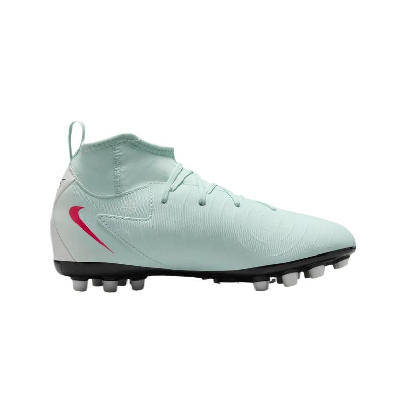 Nike Phantom Luna 2 нескользящие амортизирующие полувысокие детские футбольные бутсы mint green/atomic red/gray black kids' — фото 2