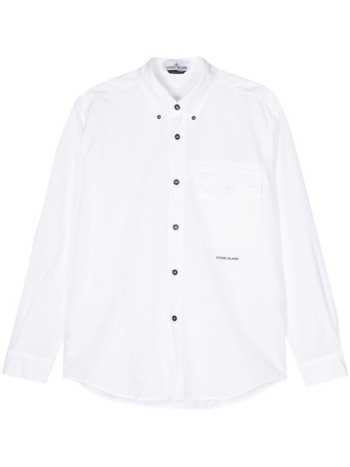 

Stone Island льняная рубашка с логотипом, белый