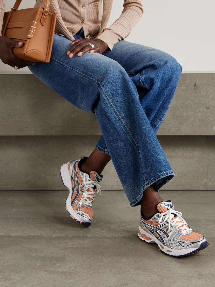 Кроссовки Gel-Kayano 14 из резины и сетки с металлической отделкой Asics, красный — фото 2